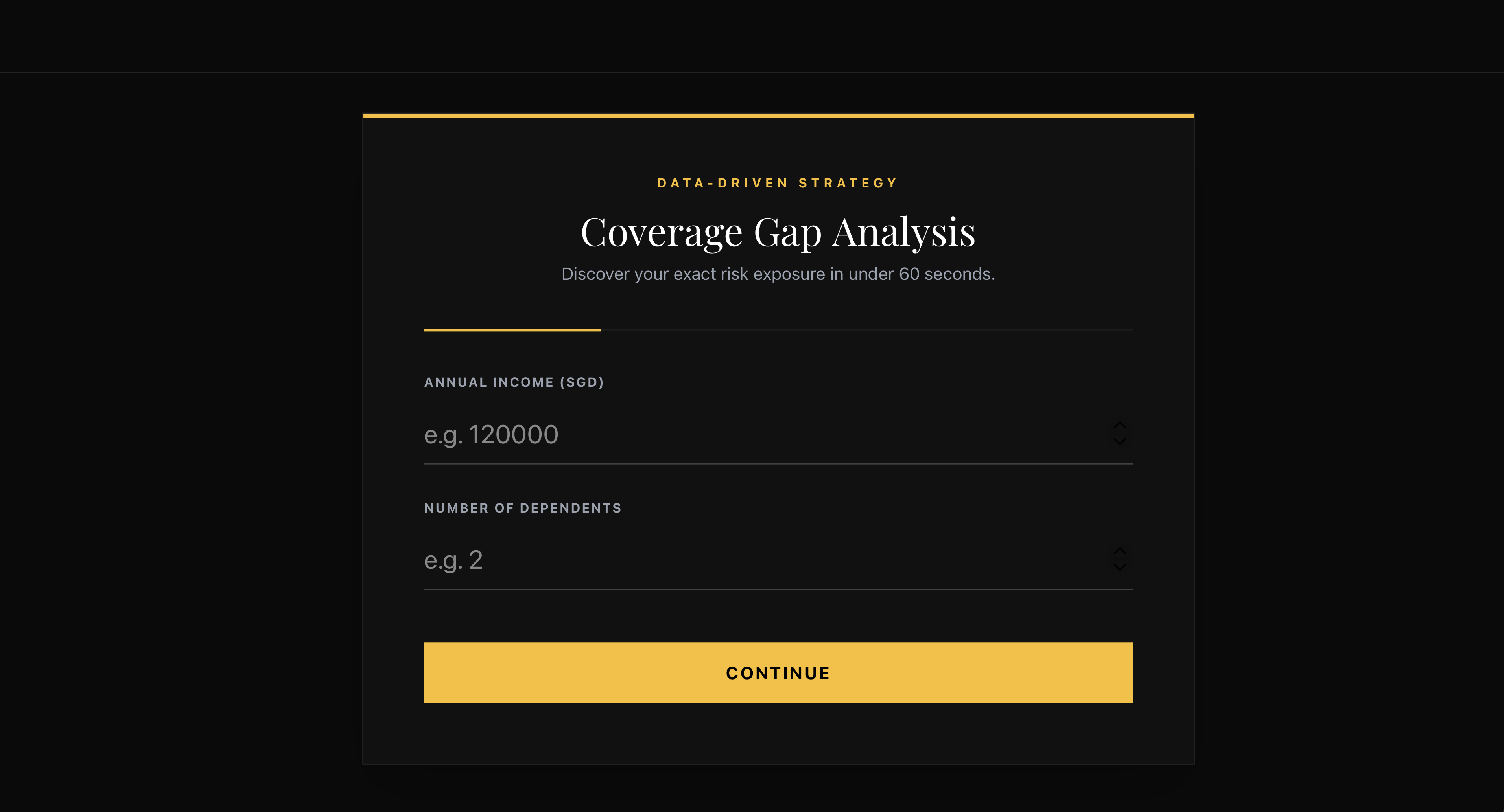 Coverage Gap Calculator Mockup